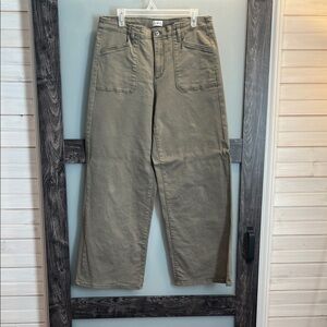 Wonderly Olive Wide-Leg Pants